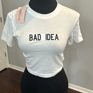 NWT White Crop Top - Petite US 4 “Bad Idea”